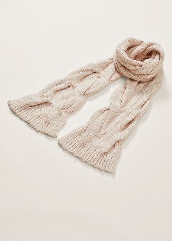 Phase Eight Cattie Cable Scarves Beige USA | 4302765-DA